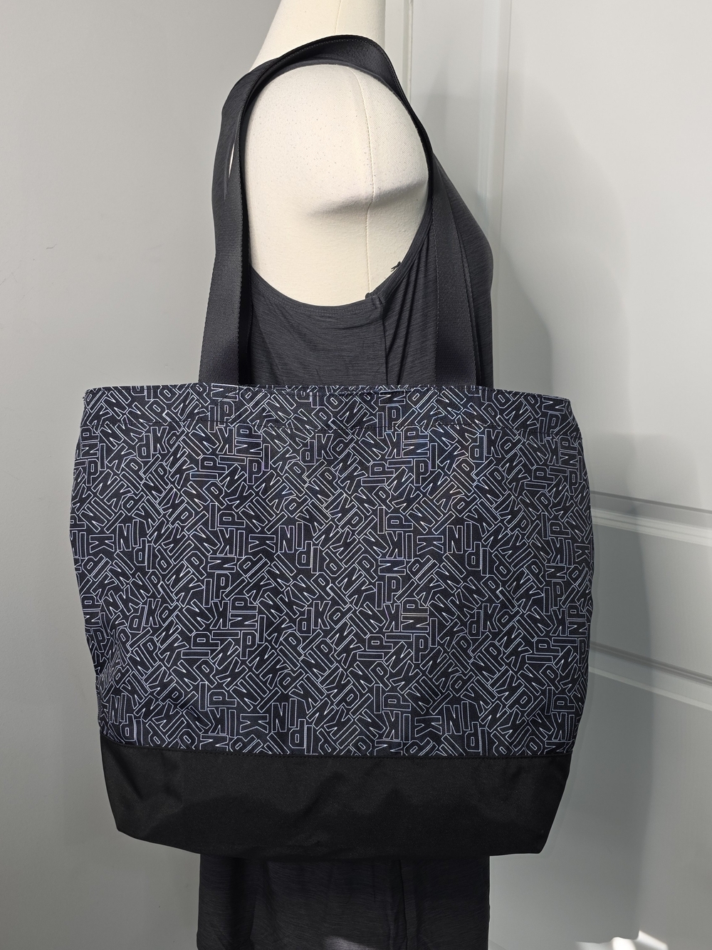 PINK Victoria's Secret Black & Gray Logo Print Pink Weekend Tote